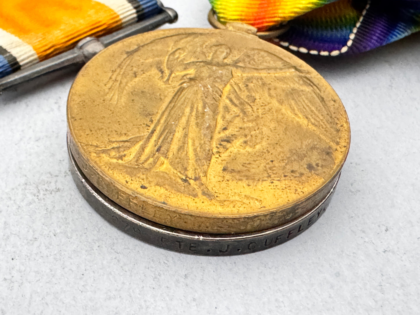 WW1 British Army War Medals - BWM, Inter Allied Victory Medal E SURREY REGIMENT