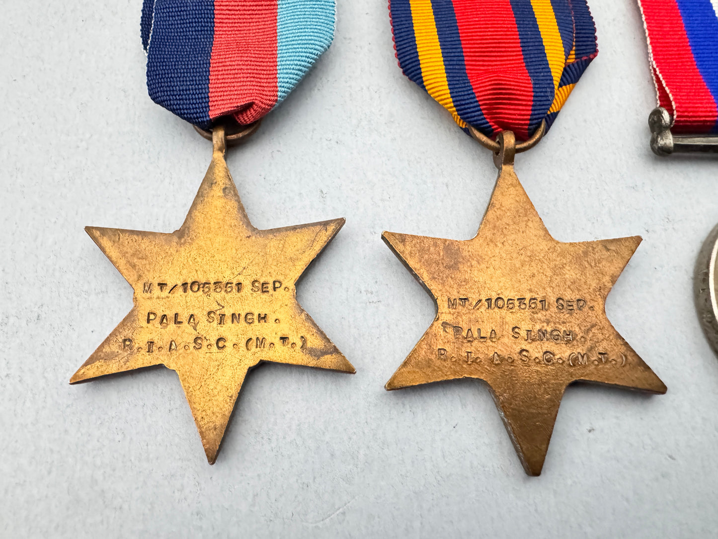 WW2 British India Army Burma Campaign Medals RIASC