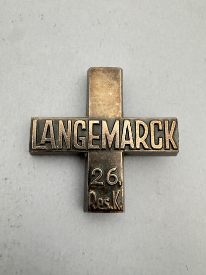 German 26th Reserve Corps Langemarck Battle Cross Commemorative Award