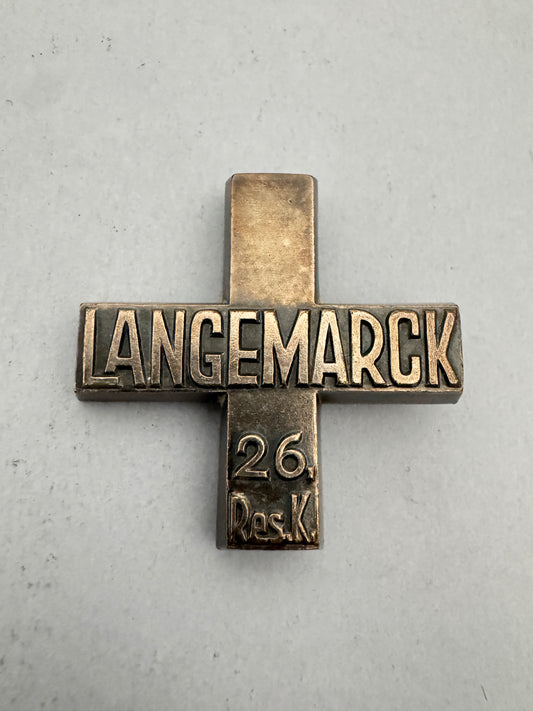 German 26th Reserve Corps Langemarck Battle Cross Commemorative Award