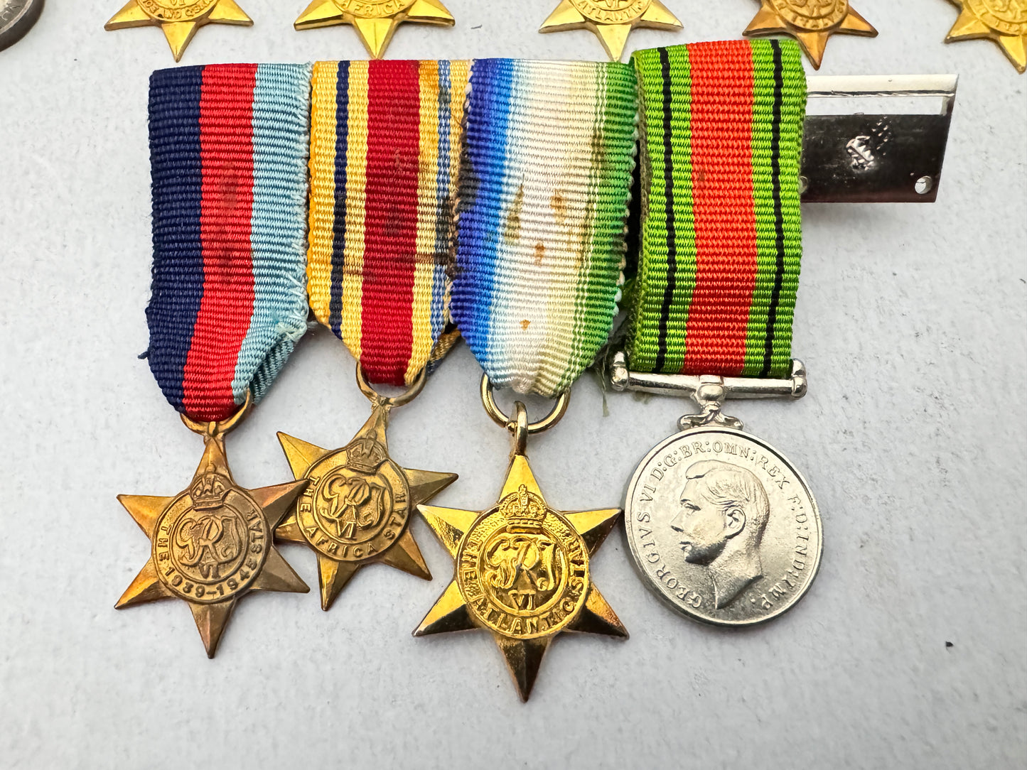 Lot of WW2 British Campaign Star Miniature Medals - Africa, Atlantic, Italy