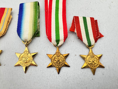Lot of WW2 British Campaign Star Miniature Medals - Africa, Atlantic, Italy