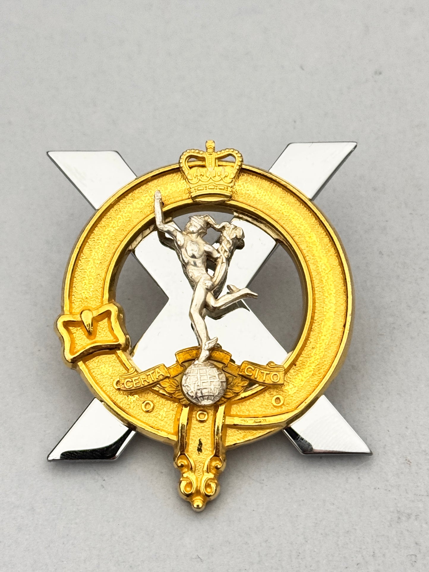 British Army 32nd Scottish Signal Regiment Officer's Glengarry Cap Badge