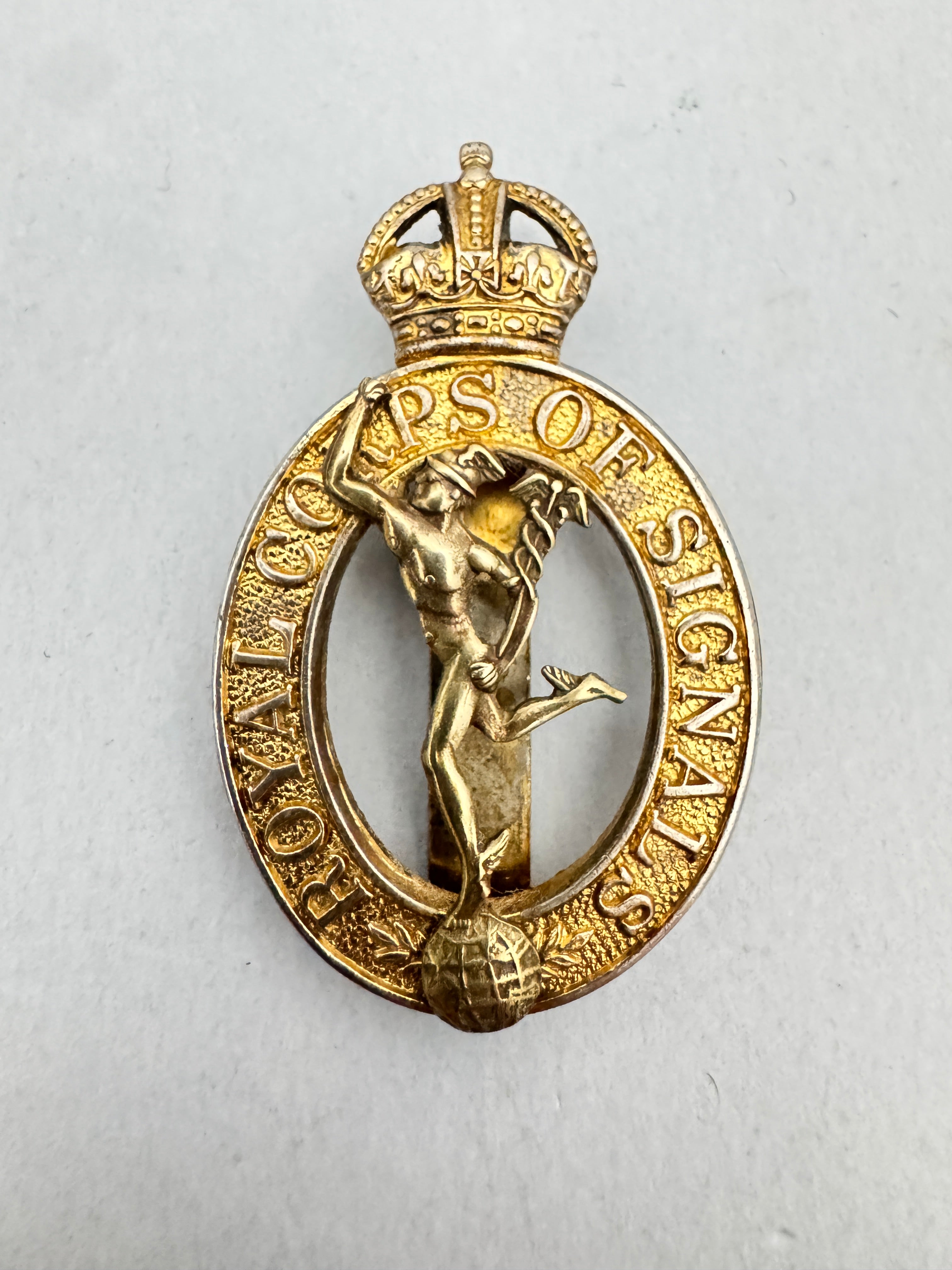 WW2 British Army Royal Corps of Signals Officer's Cap Badge – Medals ...