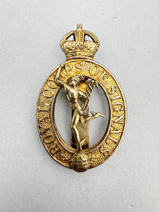WW2 British Army Royal Corps of Signals Officer's Cap Badge