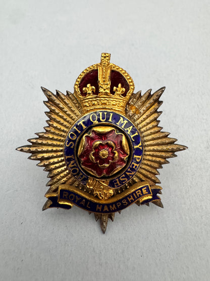 British Army Royal Hampshire Regiment Officer's Cap Badge