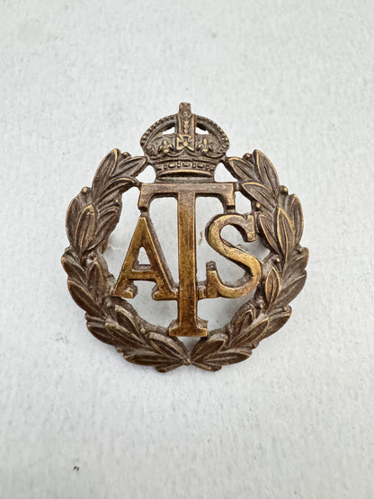 WW2 British Army Auxiliary Territorial Service Officer Cap Badge ATS