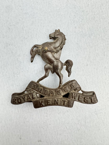 WW2 British Army Royal West Kent Regiment Officer Cap Badge