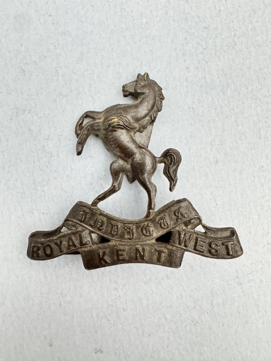 WW2 British Army Royal West Kent Regiment Officer Cap Badge