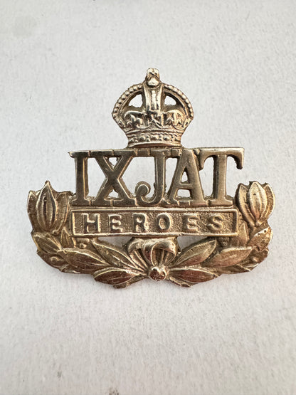 WW2 British India Army 9th Jat Regiment Cap Badge IX JAT HEROES