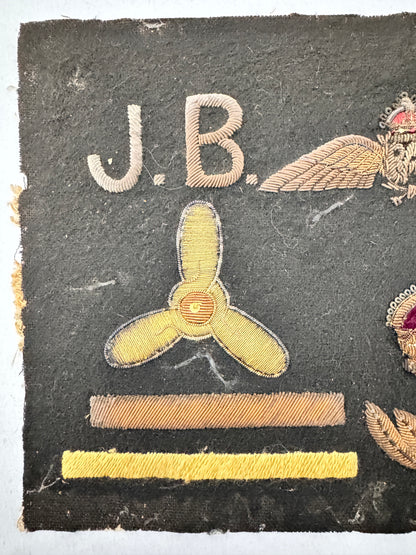WW1 British Royal Air Force Bullion Pilot Badge Commemorative Panel Innisklling