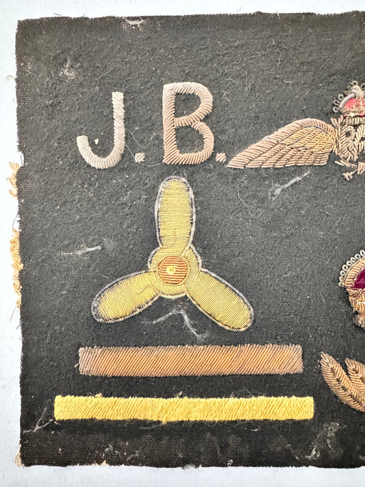 WW1 British Royal Air Force Bullion Pilot Badge Commemorative Panel Innisklling