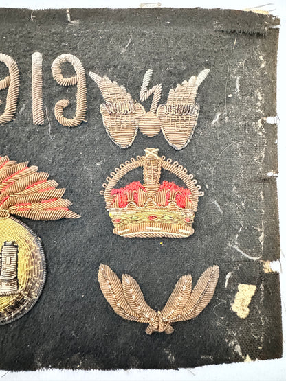 WW1 British Royal Air Force Bullion Pilot Badge Commemorative Panel Innisklling