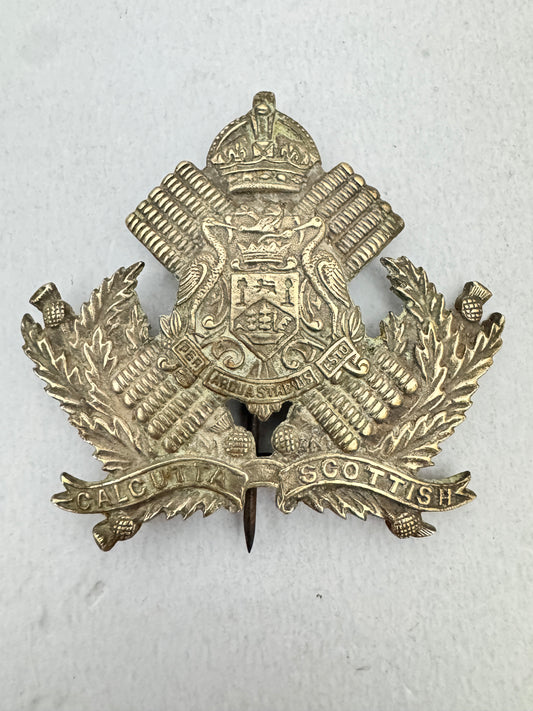 British India Army Calcutta Scottish Pagri Cap Badge