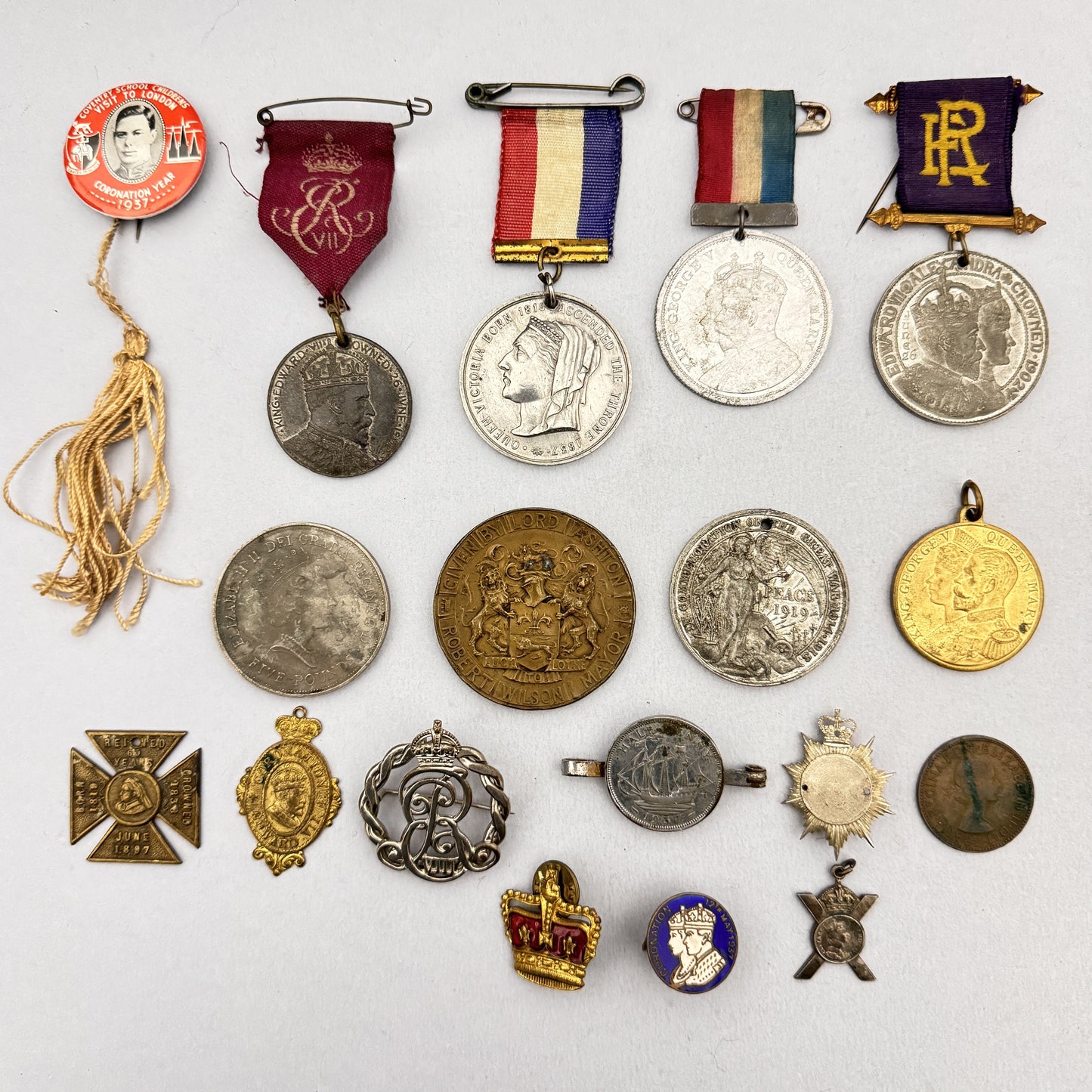 British Royal Commemorative Medals Lot Victoria Edward VII George V George VI