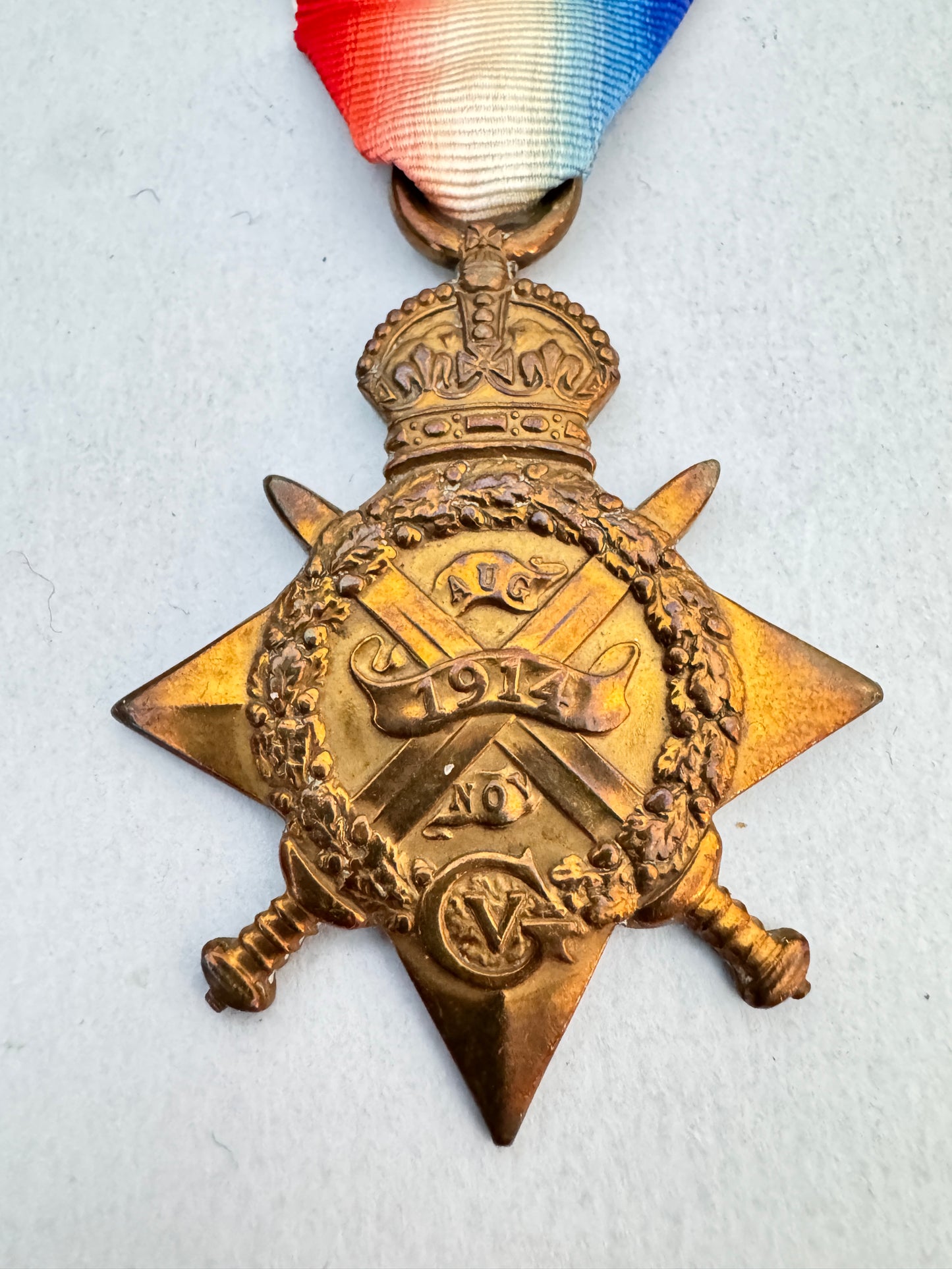WW1 British Army 1914 Mons Star Medal 1/6 WELSH REGIMENT TERRITORIAL FORCE