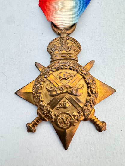 WW1 British Army 1914 Mons Star Medal 1/6 WELSH REGIMENT TERRITORIAL FORCE