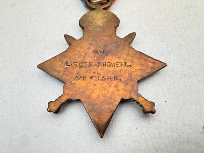 WW1 British Army 1914 Mons Star Medal 1/6 WELSH REGIMENT TERRITORIAL FORCE