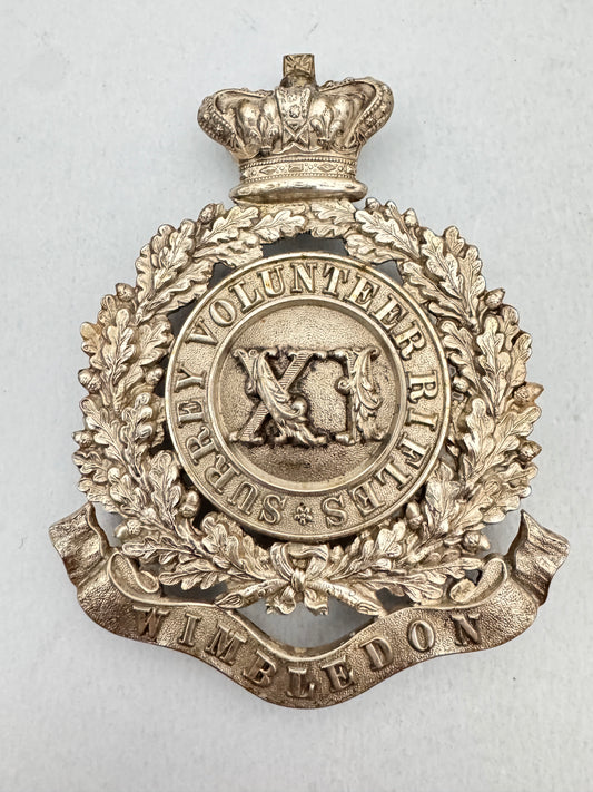 British Army 11th Surrey Rifle Volunteers Wimbledon Officer's Belt Plate Badge
