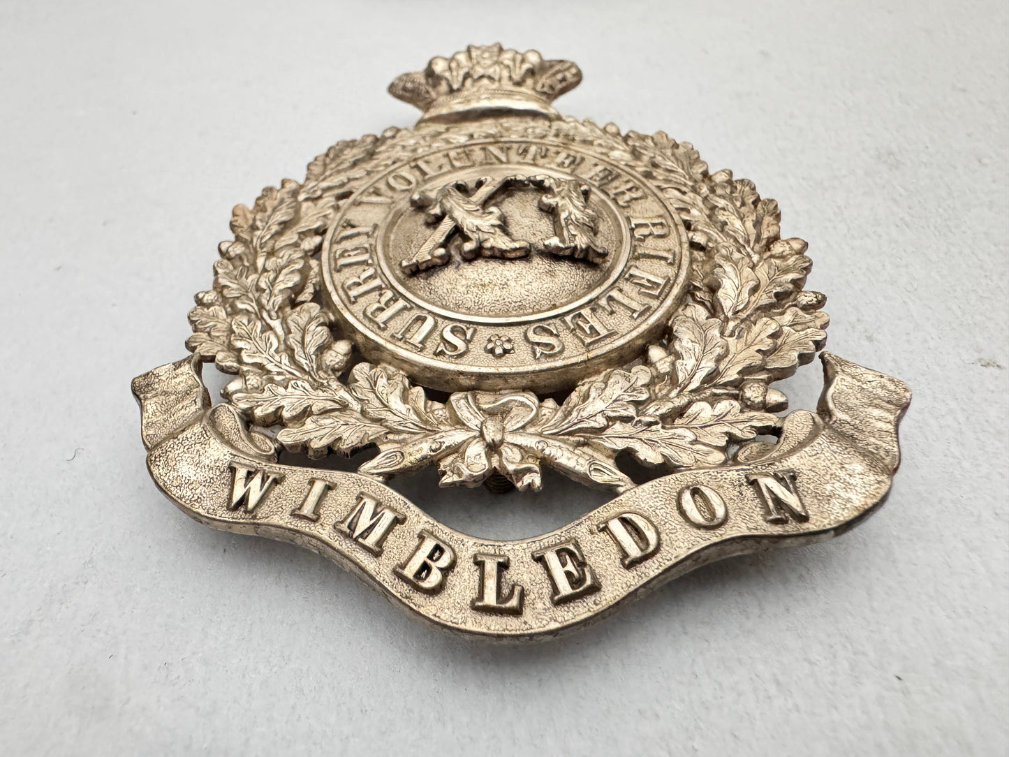 British Army 11th Surrey Rifle Volunteers Wimbledon Officer's Belt Plate Badge