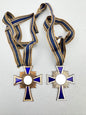 Third Reich German Mother's Cross Bronze & Silver Grade Medals