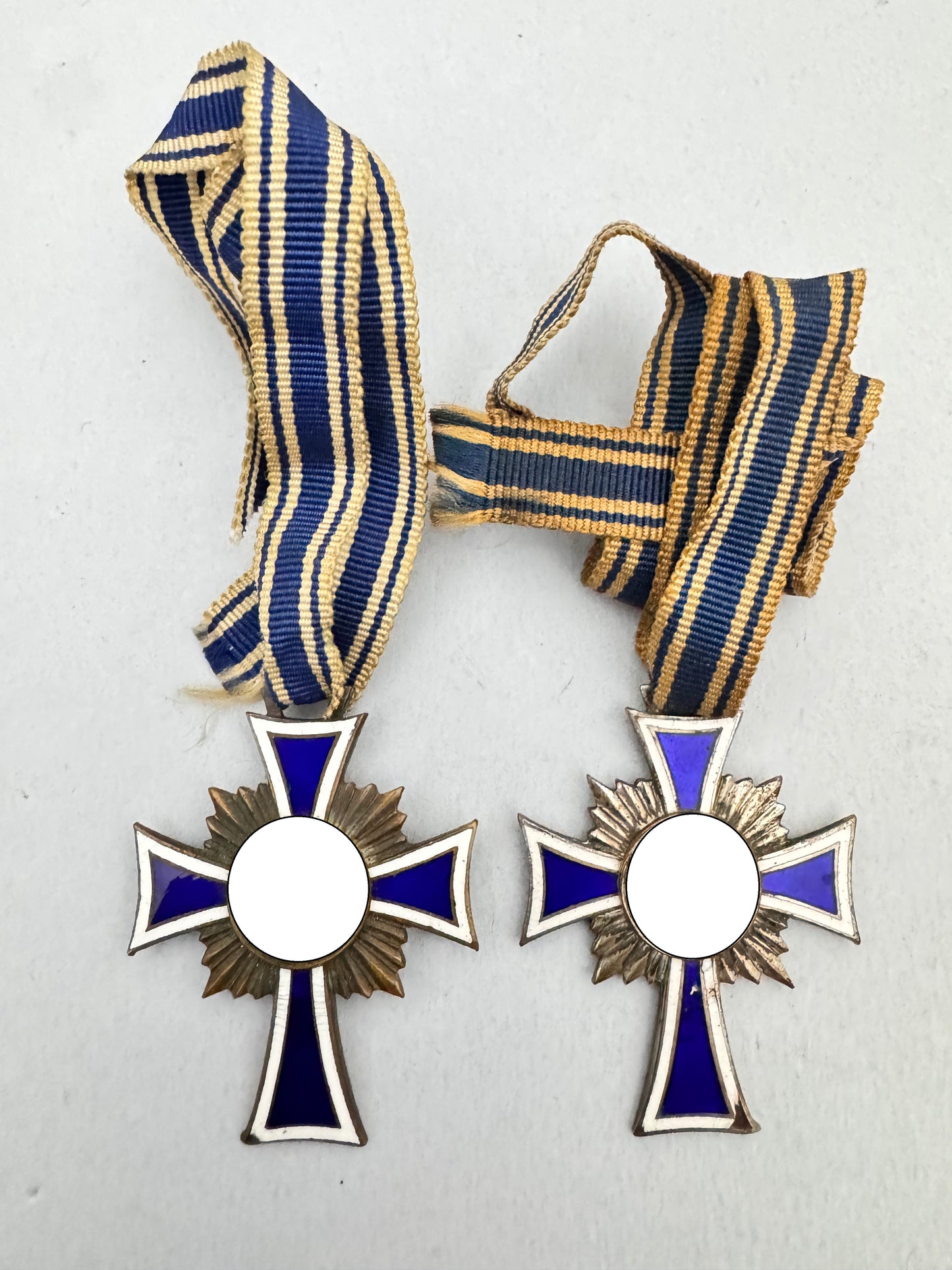 Third Reich German Mother's Cross Bronze & Silver Grade Medals