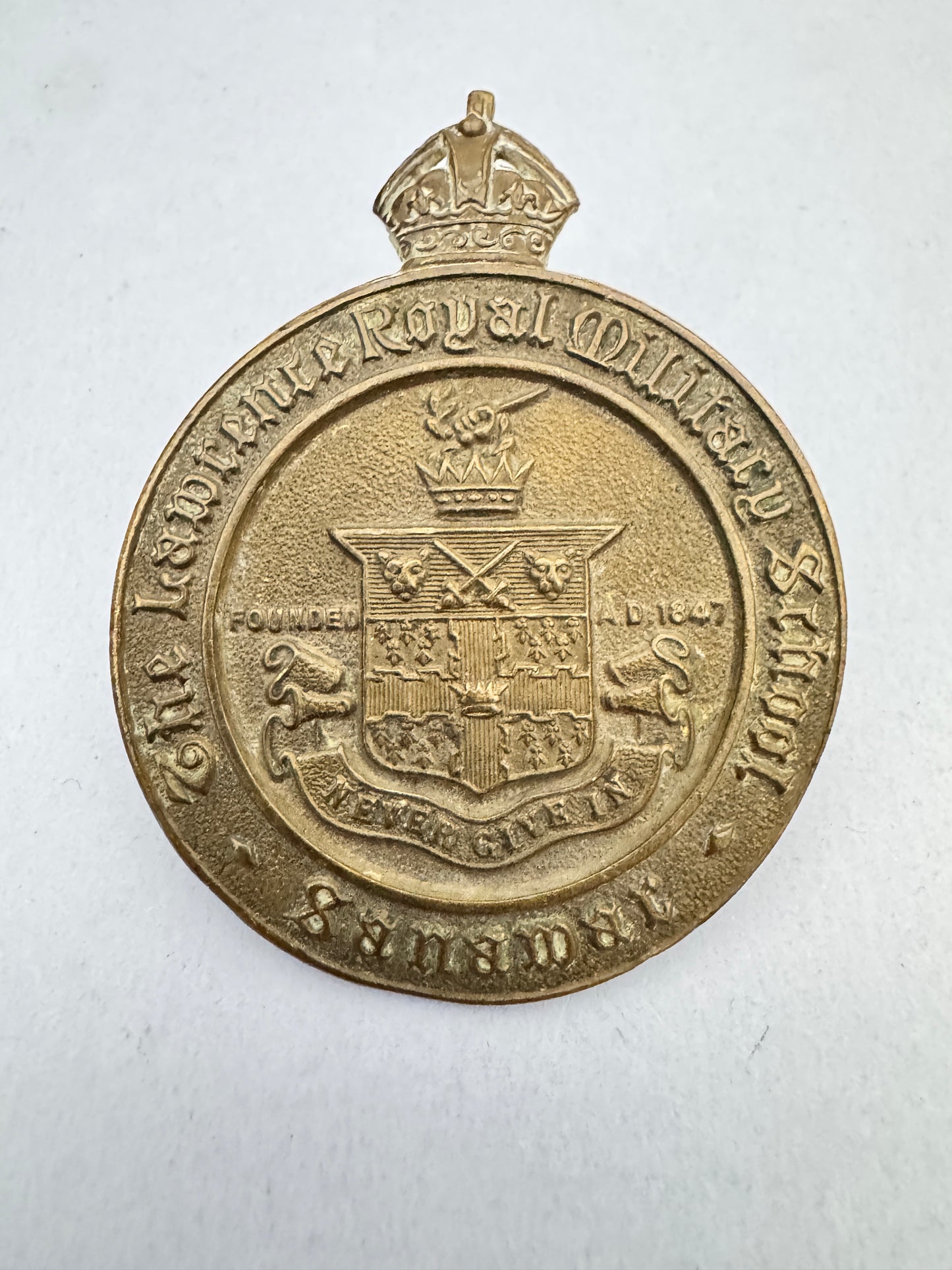 British India The Lawrence Royal Military School Sanawar Cap Badge Colonial Era