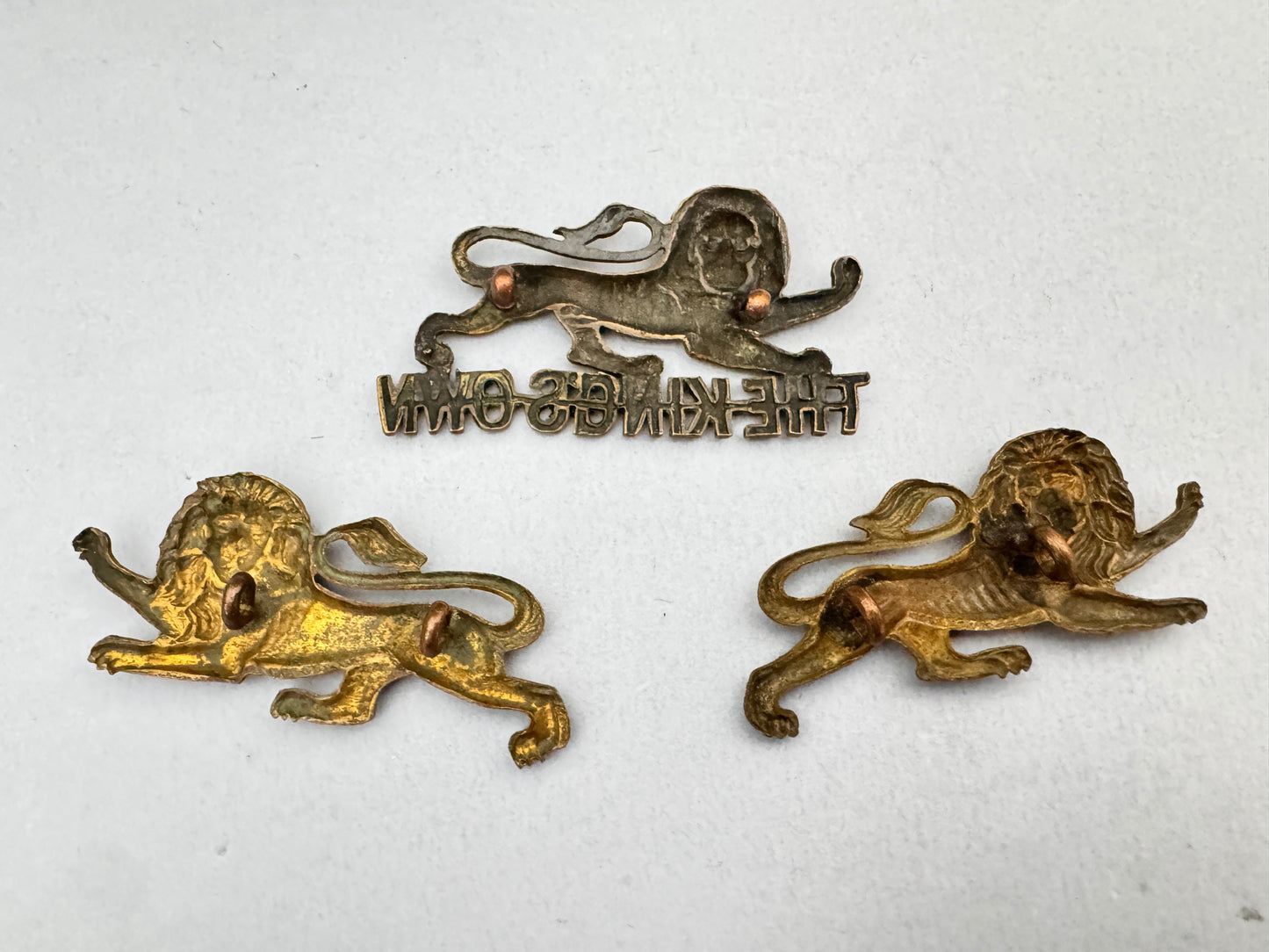 British Army King's Own Lancaster Regiment Cap Badge & Collar Badges