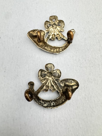 British Army Durham Light Infantry Regiment Volunteers Collar Badges