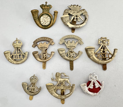 Lot of British Army Light Infantry Regimental Cap Badges