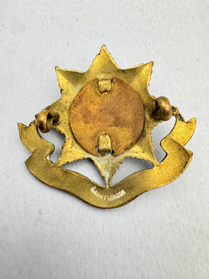 WW1 British Army East Yorkshire Officer's Gilt Cap Badge GAUNT