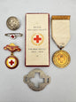 WW1 British Red Cross War Service Medal & Lapel Badges