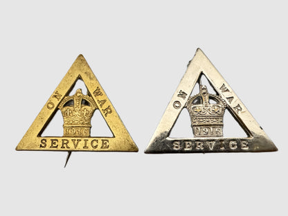 WW1 British War Service 1916 Lapel Badges for Weapons Factory Workers
