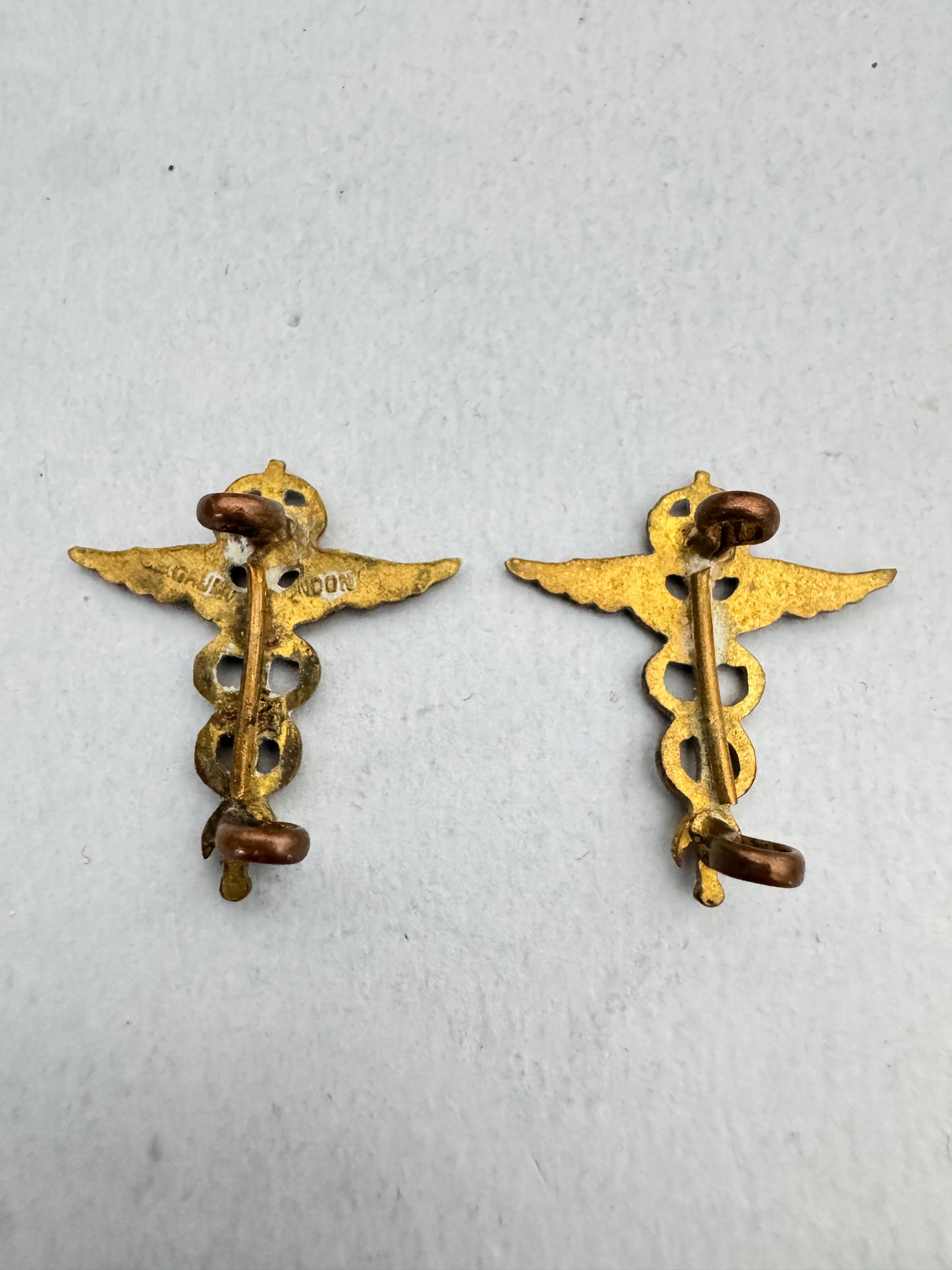WW2 British Royal Air Force Medical Officer's Collar Badges RAF