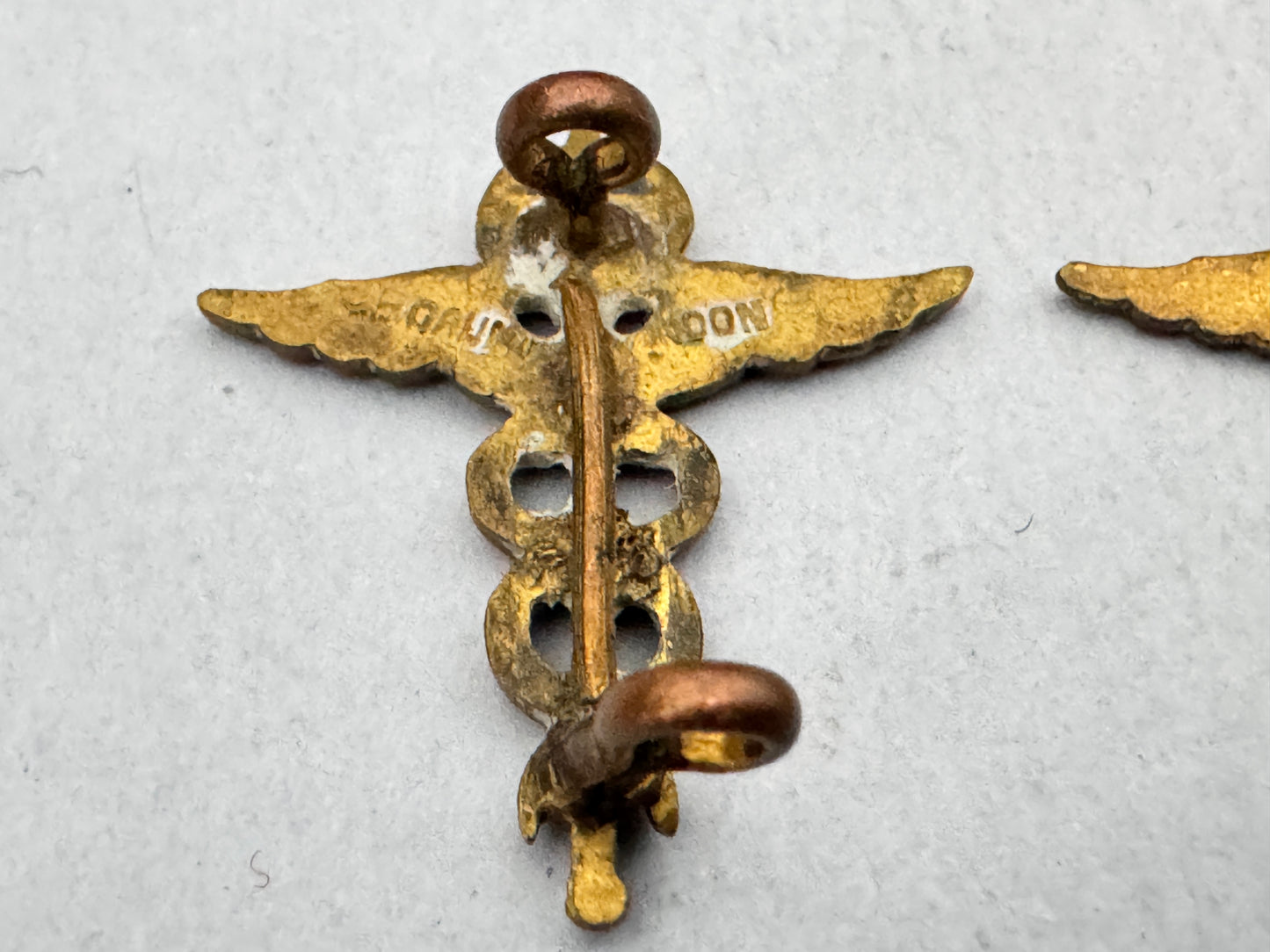 WW2 British Royal Air Force Medical Officer's Collar Badges RAF