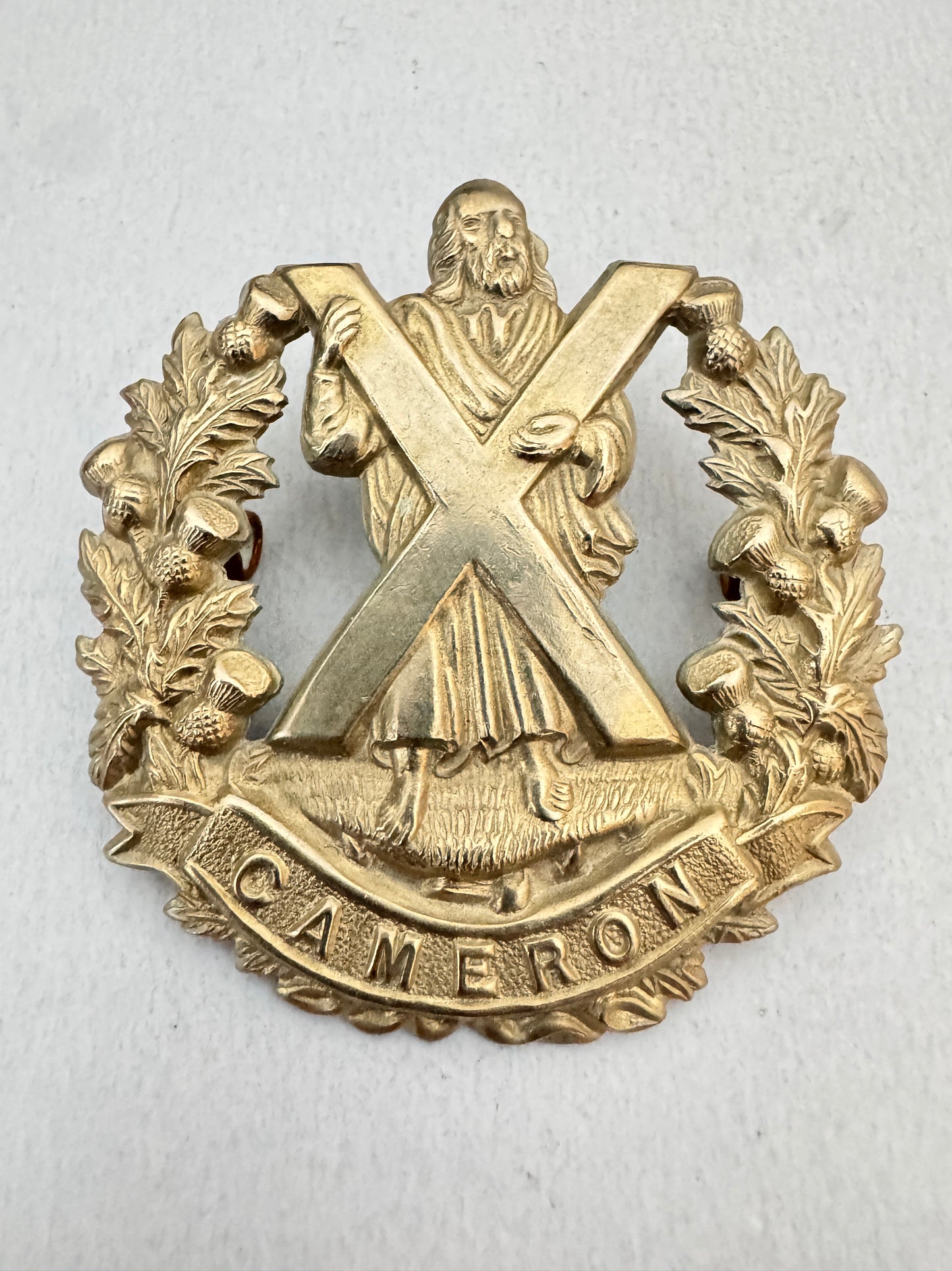 WW2 British Army Cameron Highlanders Glengarry Cap Badge