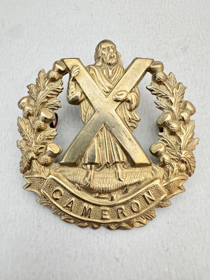 WW2 British Army Cameron Highlanders Glengarry Cap Badge