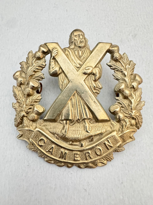 WW2 British Army Cameron Highlanders Glengarry Cap Badge
