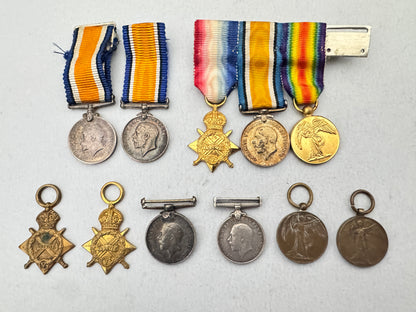 Lot of WW1 British Campaign Star BWM Inter Allied Victory Miniature Medals