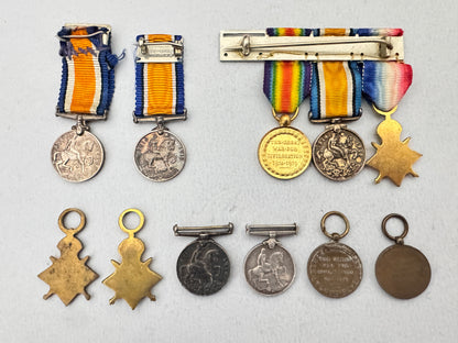 Lot of WW1 British Campaign Star BWM Inter Allied Victory Miniature Medals