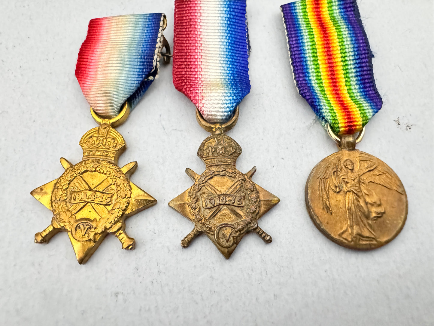 Lot of WW1 British 1914-15 Star BWM Inter Allied Victory Miniature Medals