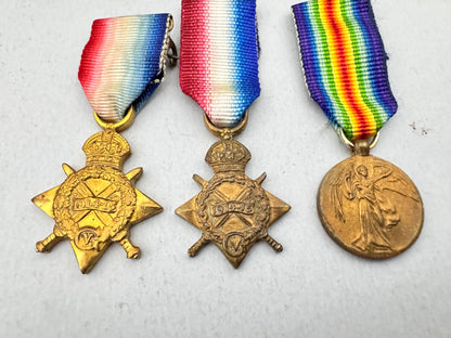Lot of WW1 British 1914-15 Star BWM Inter Allied Victory Miniature Medals