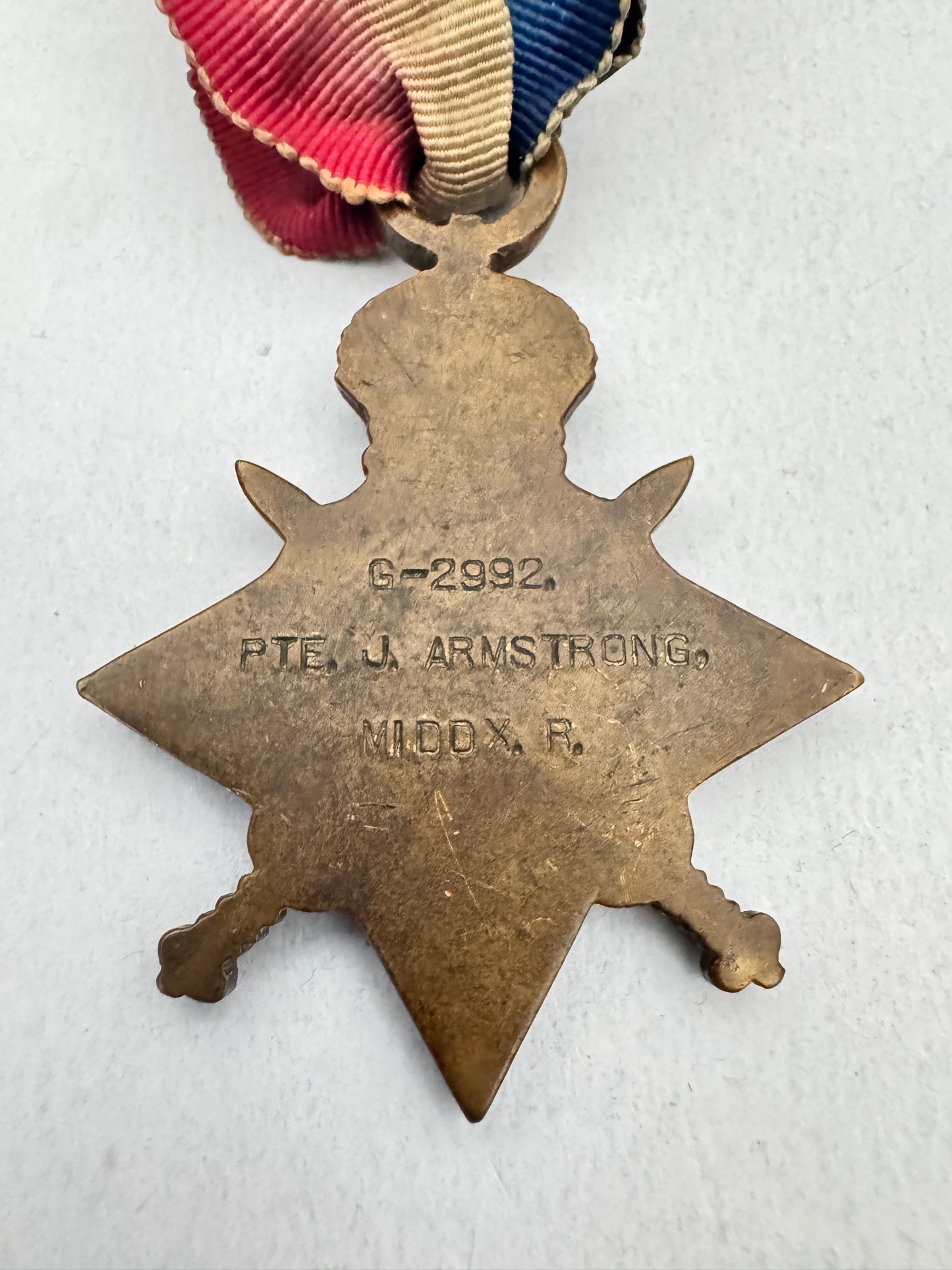 WW1 British Army 1914-1915 Campaign Star MIDDLESEX REGIMENT