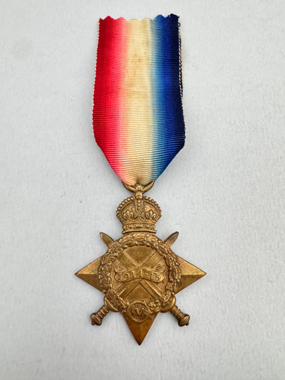 WW1 British Army 1914-1915 Campaign Star ROYAL MARINE LIGHT INFANTRY