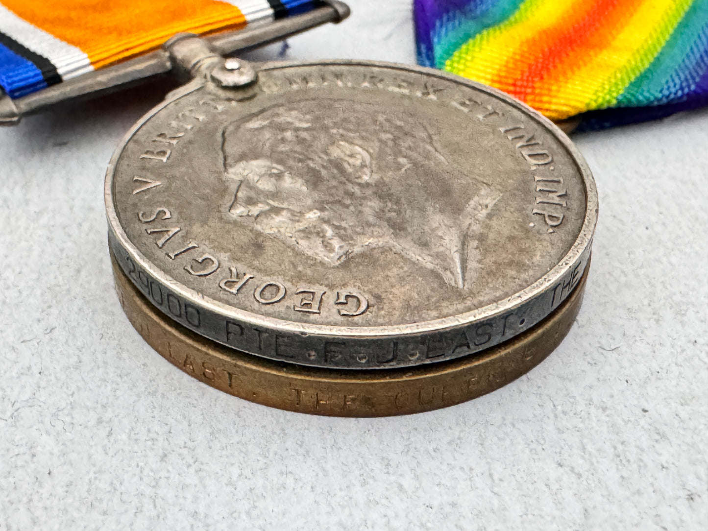 WW1 British War Medal, Inter Allied Victory Medal, THE QUEEN'S REGIMENT