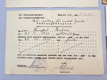 WW2 German Infantry Officer's Document Archive Iron Cross 1st Class
