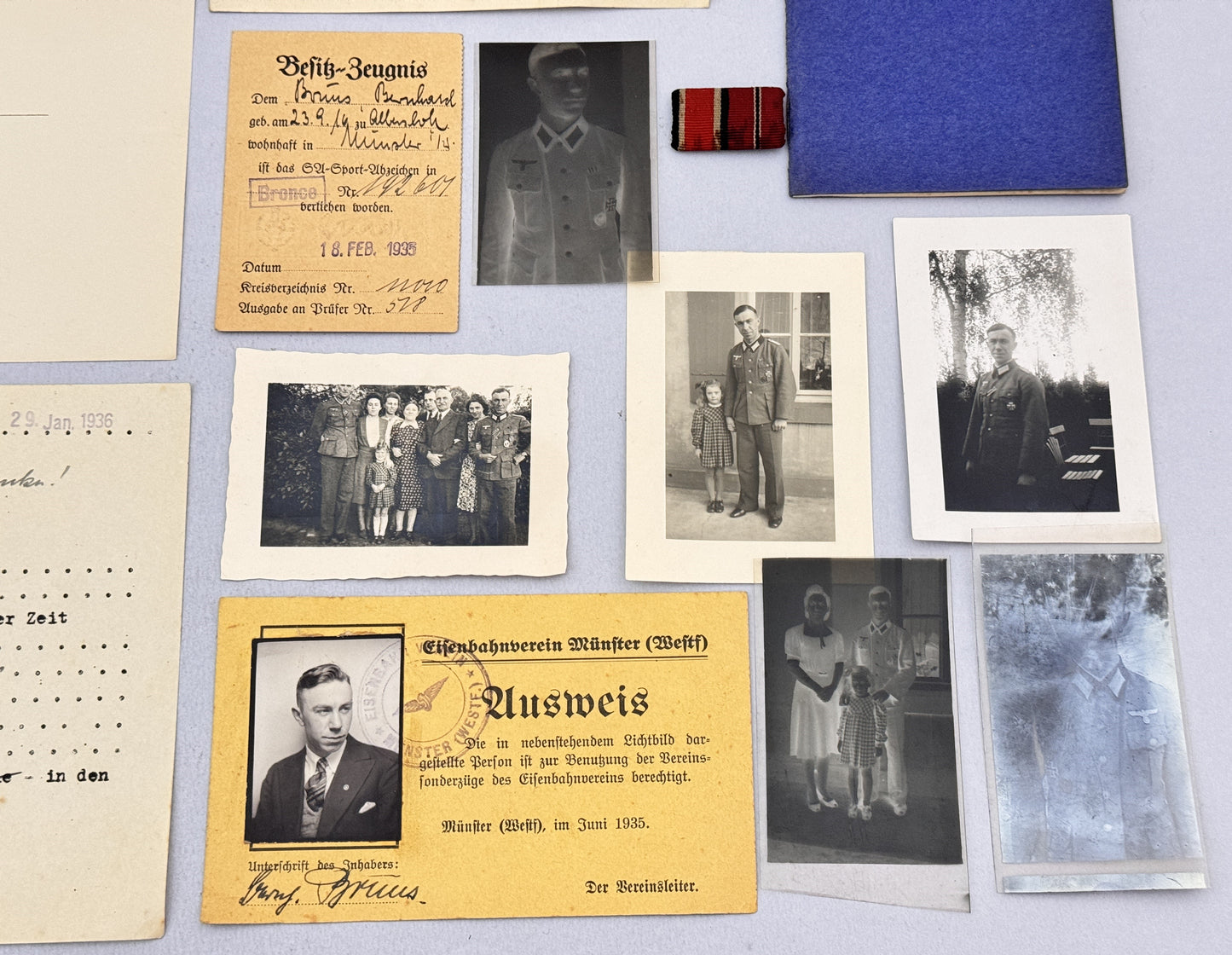 WW2 German Infantry Officer's Document Archive Iron Cross 1st Class