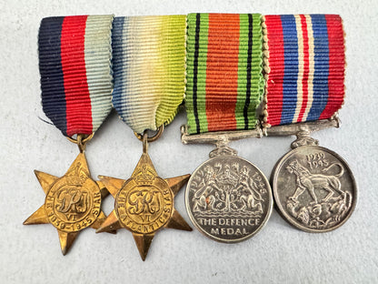 WW2 British Atlantic Star Campaign Miniature Medal Bar Group