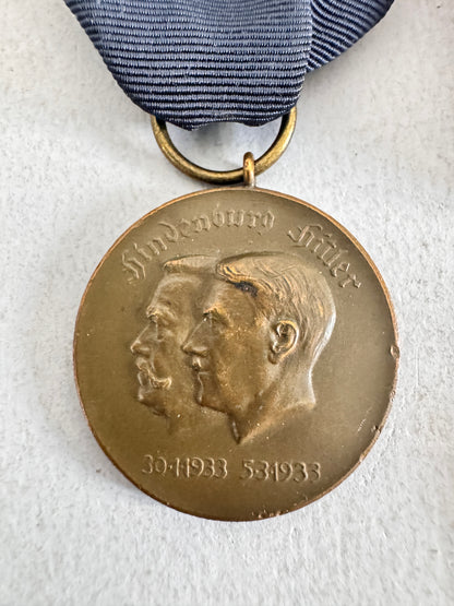 Third Reich Medal - On the Election of Hitler as Reich Chancellor