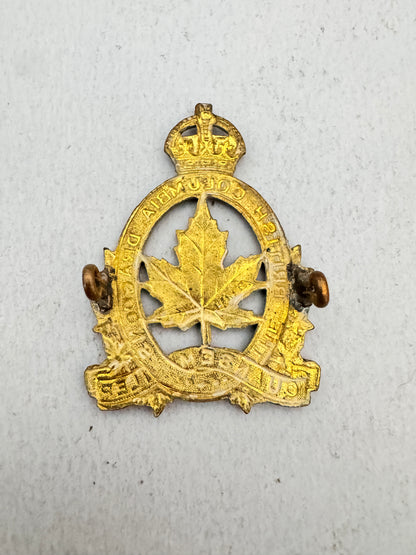 WW2 Canadian Army British Columbia Dragoons Cap Badge BIRKS